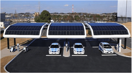 Solar carport curved