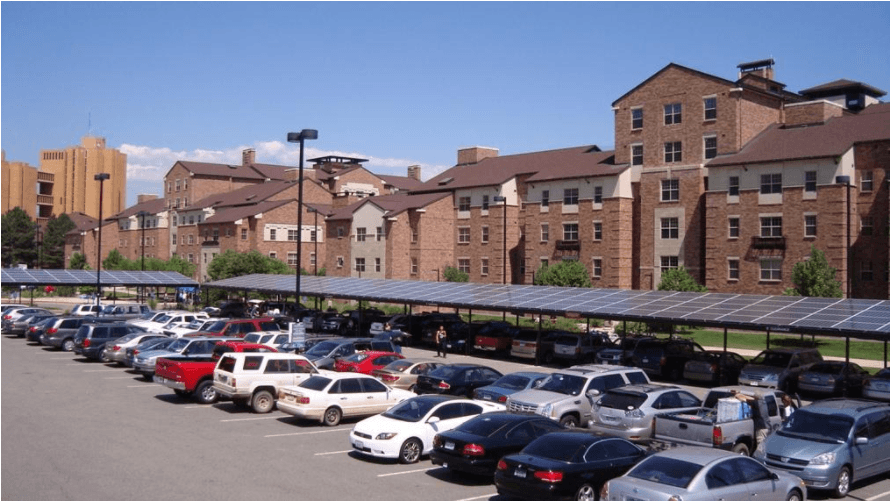 CU Boulder solar parking canopy
