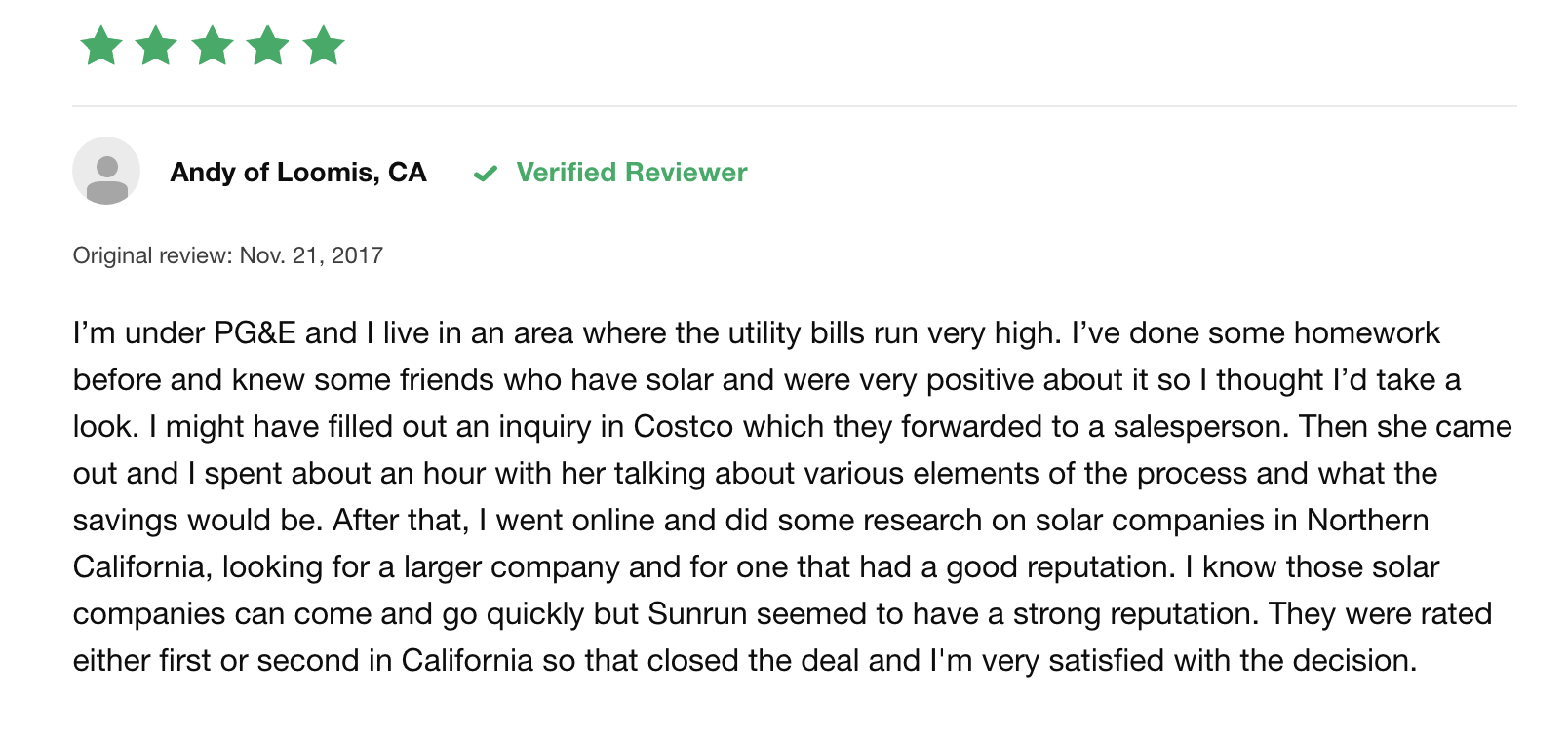 customer review of sunrun