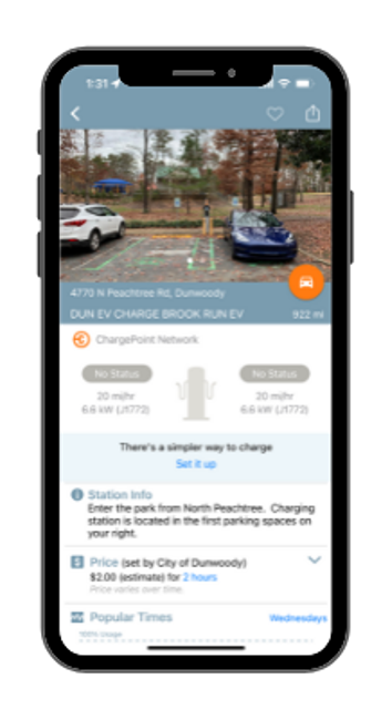 chargepoint phone app screen