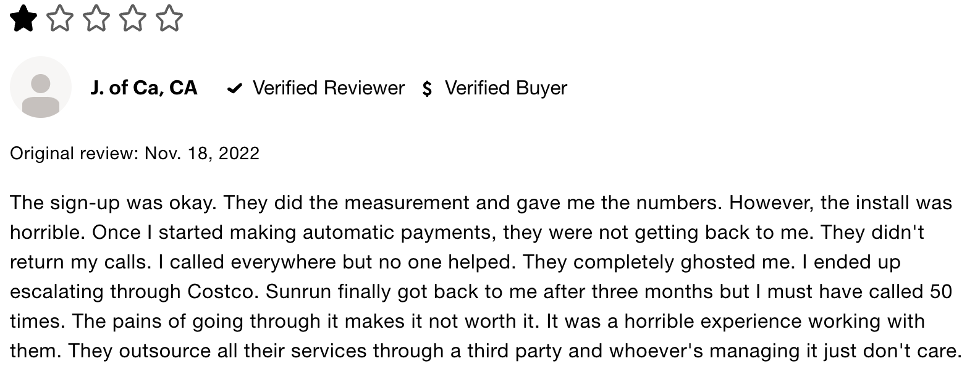 Sunrun review from an unhappy customer