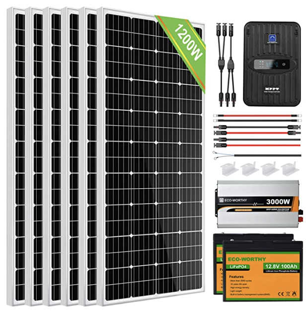 Image of the ECO-WORTHY solar power complete kit